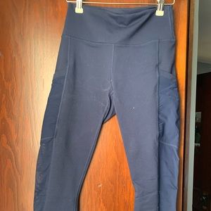 Blue 3/4 length leggings from fabletics.
